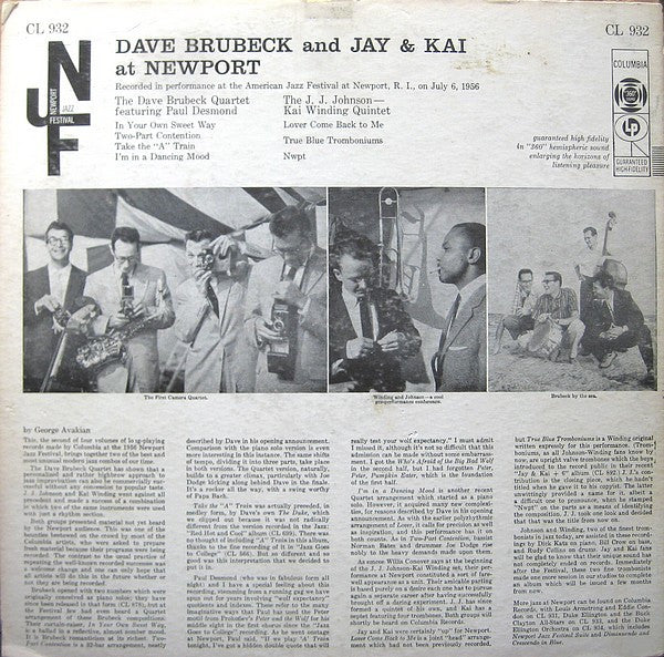 Dave Brubeck And Jay* & Kai* - At Newport - LP