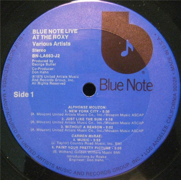Various - Blue Note Live At The Roxy - LP