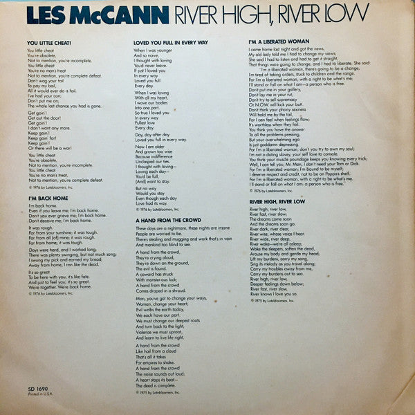 Les McCann - River High, River Low - LP