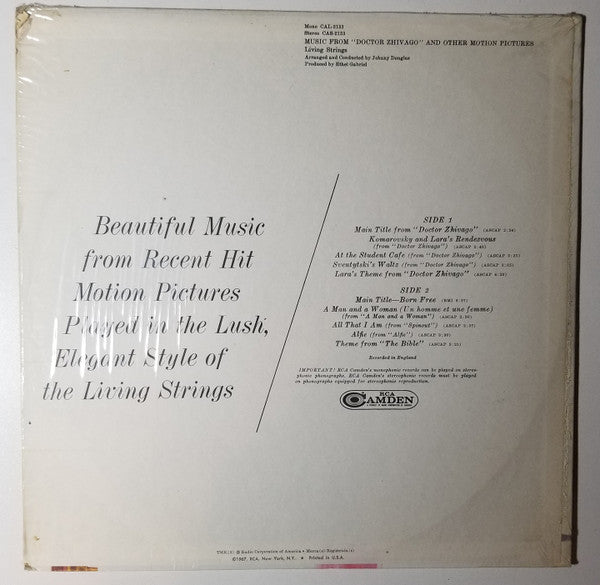 Living Strings - Music From "Doctor Zhivago" And Other Motion Pictures - LP