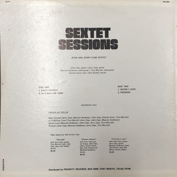 John & Jerry Case Sextet - Sextet Sessions