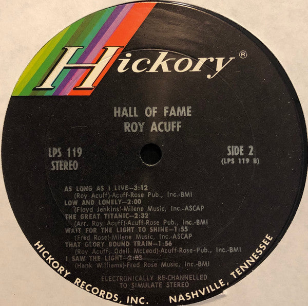 Roy Acuff - Country Music Hall Of Fame - LP