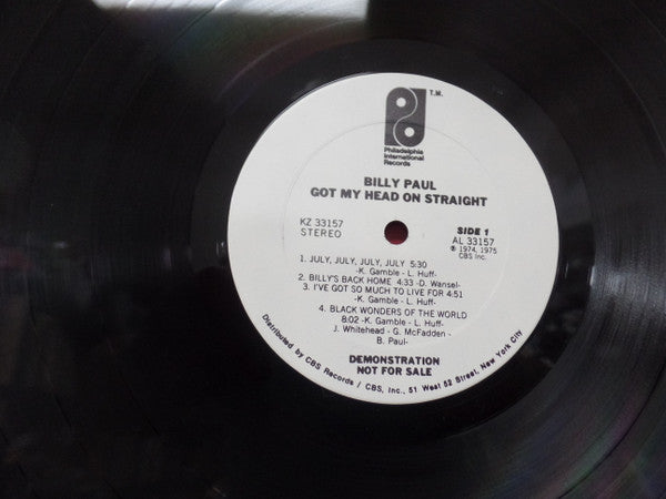 Billy Paul - Got My Head On Straight - LP