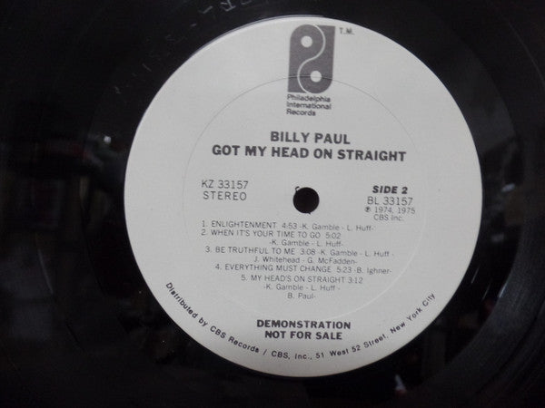 Billy Paul - Got My Head On Straight - LP