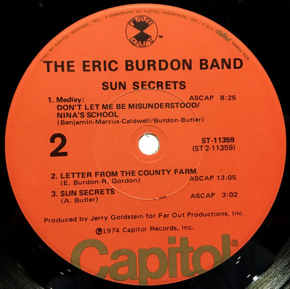 The Eric Burdon Band* - Sun Secrets - LP