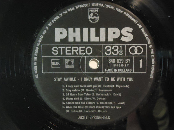 Dusty Springfield - Stay Awhile - I Only Want To Be With You - LP