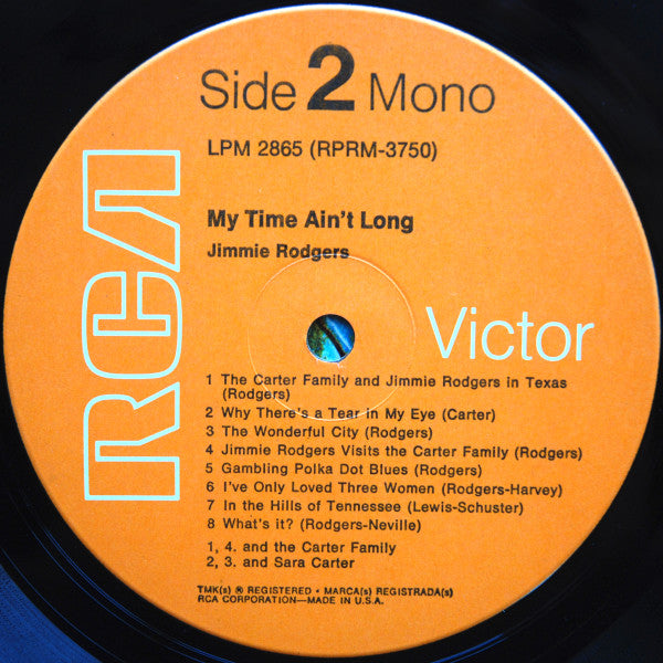 Jimmie Rodgers - My Time Ain't Long - LP