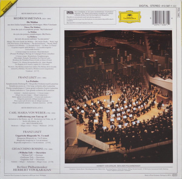 Herbert von Karajan, Berliner Philharmoniker - Les Préludes • Die Moldau • Guillaume Tell (Ouverture) • Aufforderung Zum Tanz • Invitation à la Valse • Ungarische Rhapsodie • Rhapsodie Hongroise No. 5 - LP