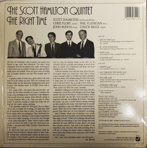 The Scott Hamilton Quintet - The Right Time - LP
