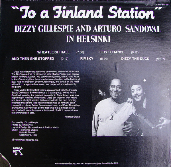 Dizzy Gillespie & Arturo Sandoval - To A Finland Station - LP