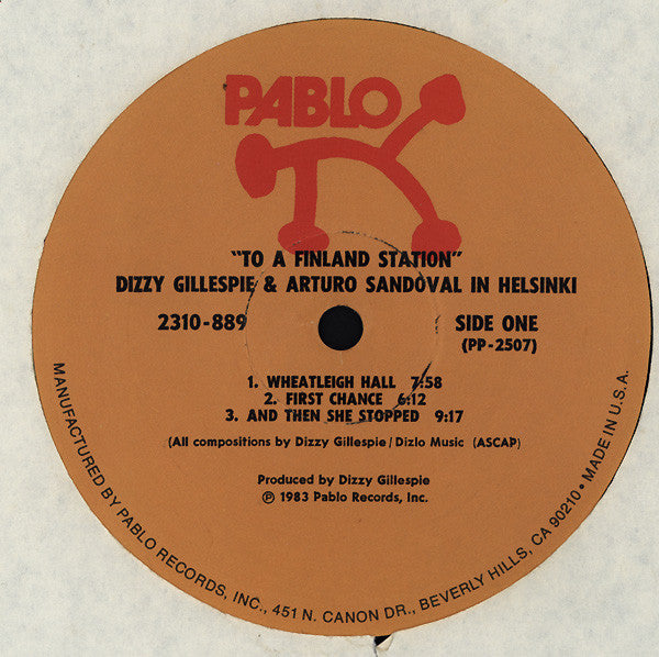 Dizzy Gillespie & Arturo Sandoval - To A Finland Station - LP