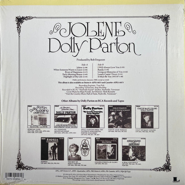 Dolly Parton - Jolene - LP