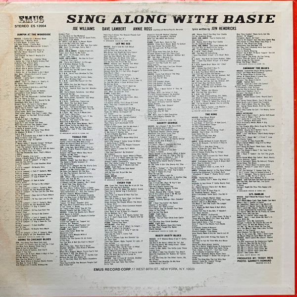 Joe Williams, Dave Lambert , Jon Hendricks, Annie Ross Plus The Basie Band* - Sing Along With Basie - LP