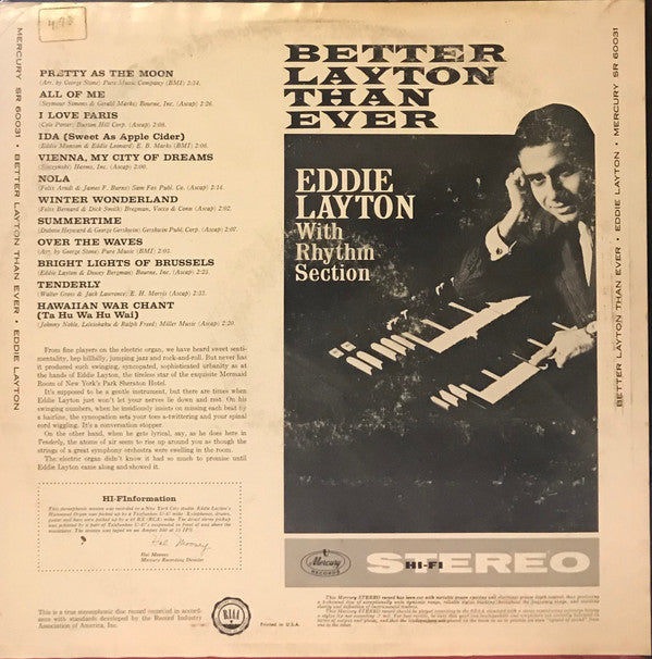 Eddie Layton - Better Layton Than Ever - LP
