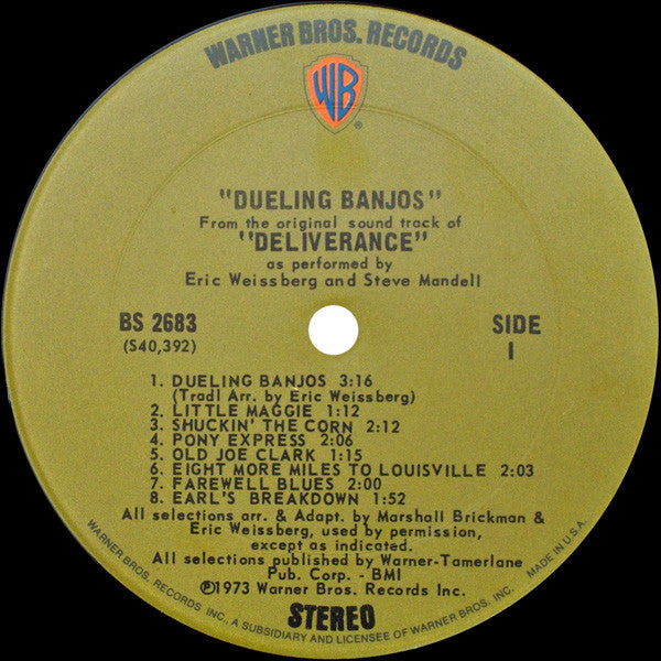 Eric Weissberg And Steve Mandell - Dueling Banjos From The Original Motion Picture Soundtrack Deliverance And Additional Music - LP
