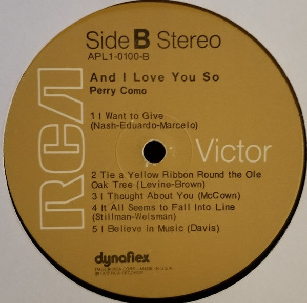 Perry Como - And I Love You So - LP
