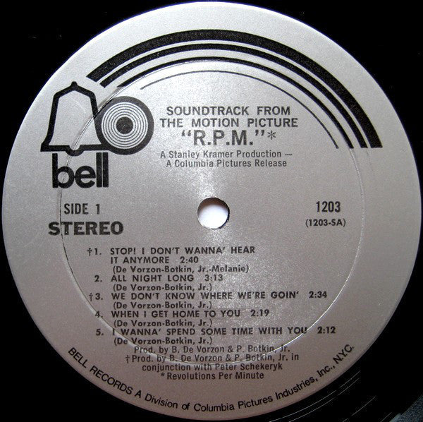 Barry DeVorzon* & Perry Botkin, Jr.* - R.P.M. (The Original Motion Picture Soundtrack) - LP