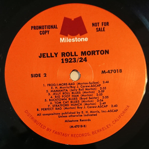 Jelly Roll Morton - Jelly Roll Morton 1923/24 - LP