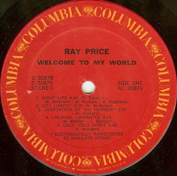 Ray Price - Welcome To My World - LP
