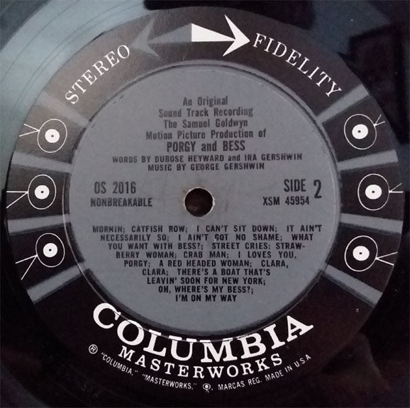 George Gershwin, Ira Gershwin, DuBose Heyward, Various - Porgy And Bess (An Original Sound Track Recording) - LP