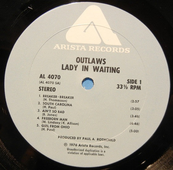 Outlaws - Lady In Waiting - LP