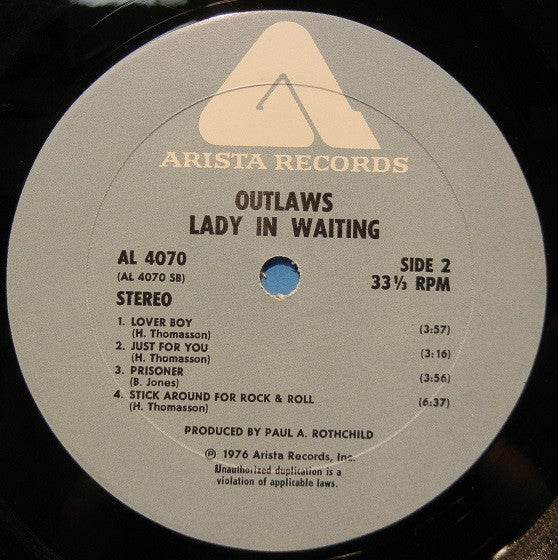Outlaws - Lady In Waiting - LP