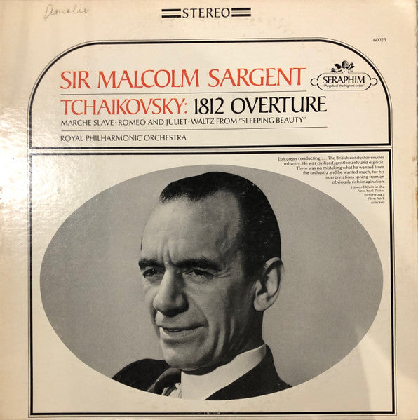 Tchaikovsky* / Sir Malcolm Sargent, Royal Philharmonic Orchestra - 1812 Overture - Marche Slave - Romeo And Juliet - Waltz From "Sleeping Beauty" - LP