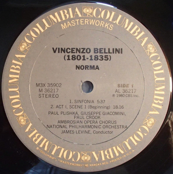 Vincenzo Bellini, Renata Scotto, The Ambrosian Opera Chorus, National Philharmonic Orchestra, James Levine , Tatiana Troyanos, Paul Plishka, Giuseppe Giacomini - Norma - LP
