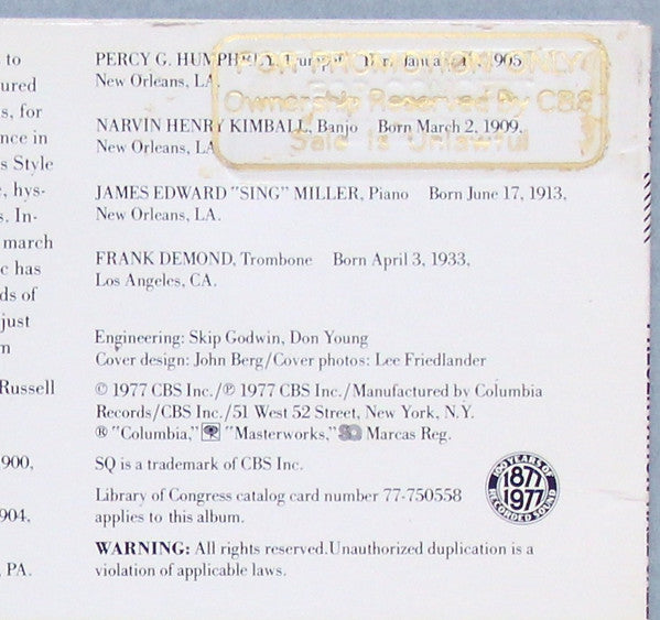 Preservation Hall Jazz Band - New Orleans, Vol. 1 - LP