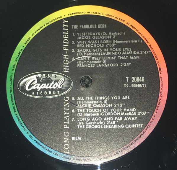Jerome Kern - The Fabulous Kern - LP