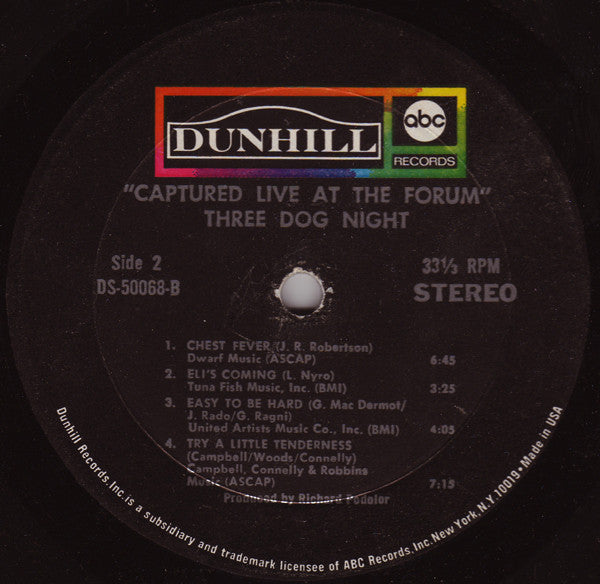 Three Dog Night - Captured Live At The Forum - LP