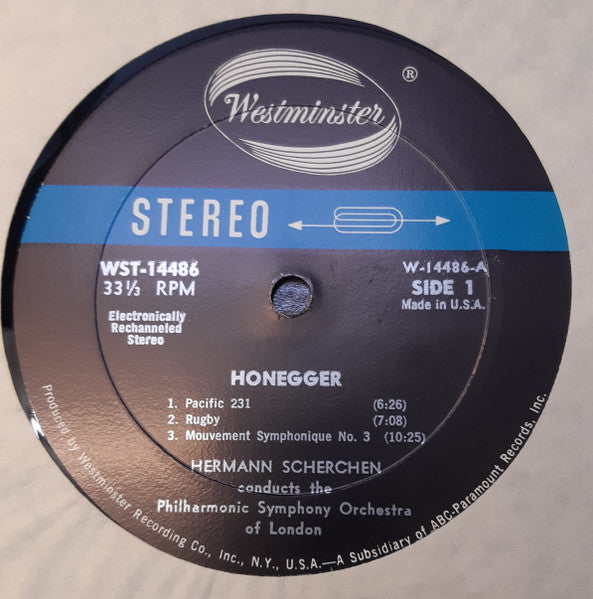 Honegger*, Philharmonic Symphony Orchestra Of London*, Hermann Scherchen - Pacific 231 - LP