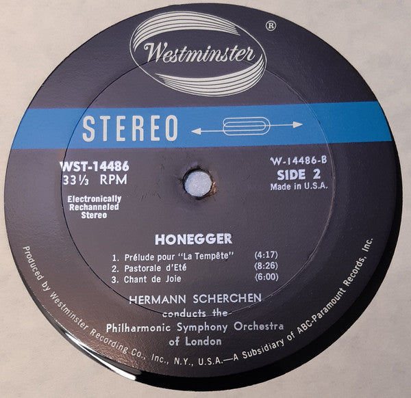 Honegger*, Philharmonic Symphony Orchestra Of London*, Hermann Scherchen - Pacific 231 - LP