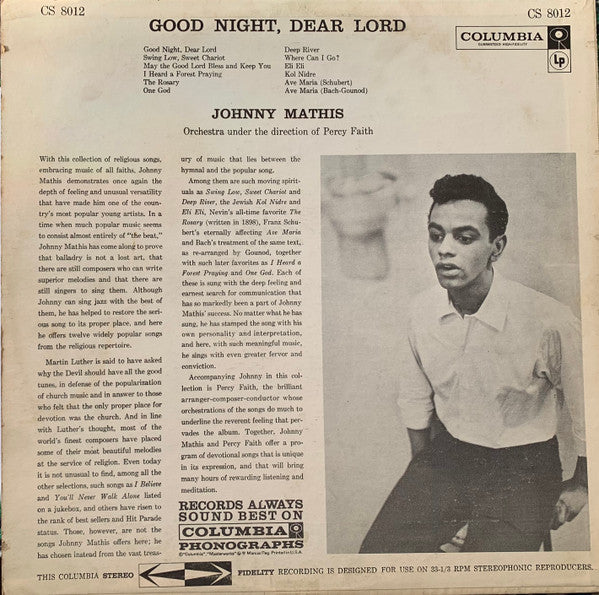Johnny Mathis - Good Night, Dear Lord - LP