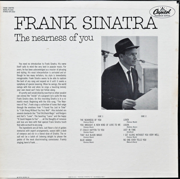 Frank Sinatra - The Nearness Of You - LP