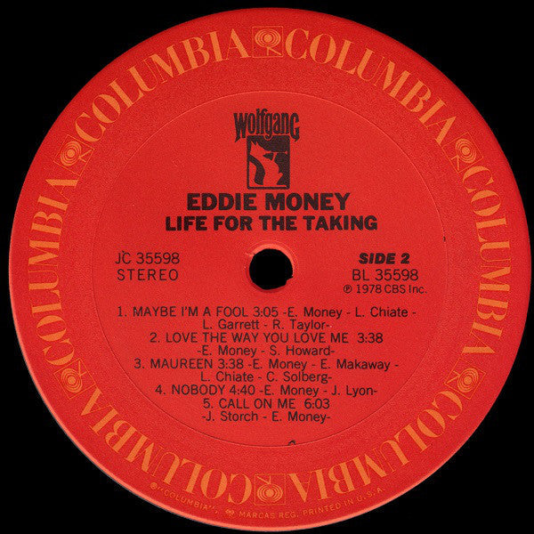 Eddie Money - Life For The Taking - LP