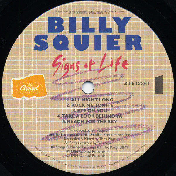 Billy Squier - Signs Of Life - LP