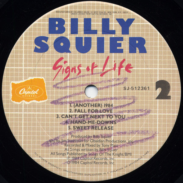 Billy Squier - Signs Of Life - LP
