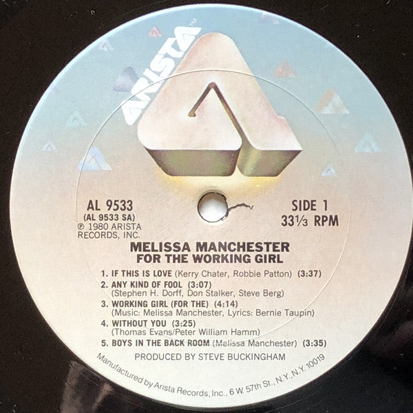 Melissa Manchester - For The Working Girl - LP