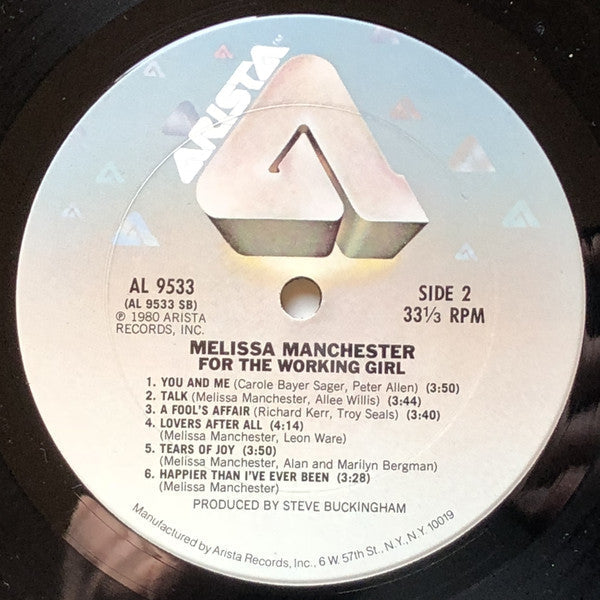 Melissa Manchester - For The Working Girl - LP
