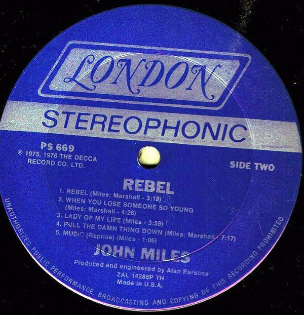John Miles - Rebel - LP
