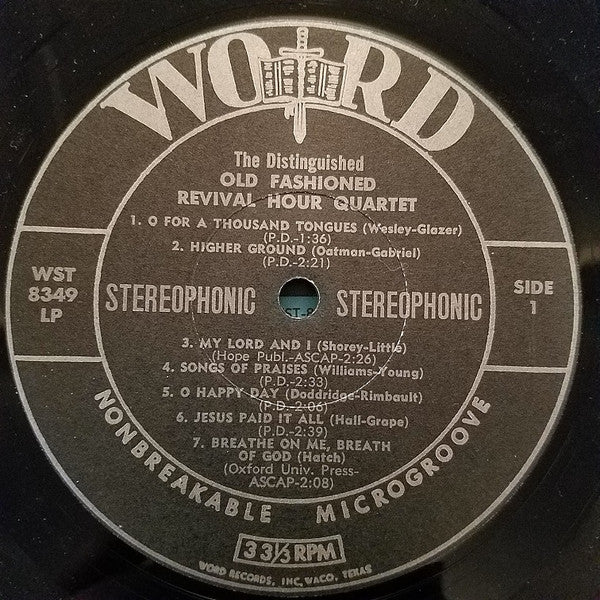 Old Fashioned Revival Hour Quartet - The Distinguished Old Fashioned Revival Hour Quartet - LP