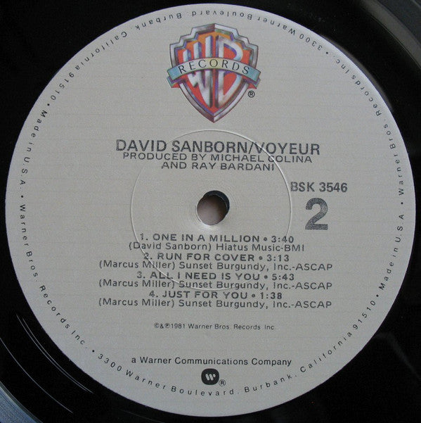 David Sanborn - Voyeur - LP