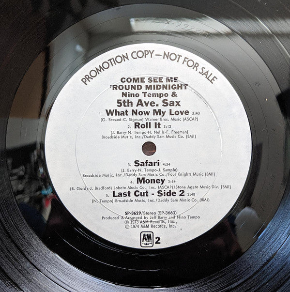 Nino Tempo & 5th Ave. Sax - Come See Me 'Round Midnight - LP