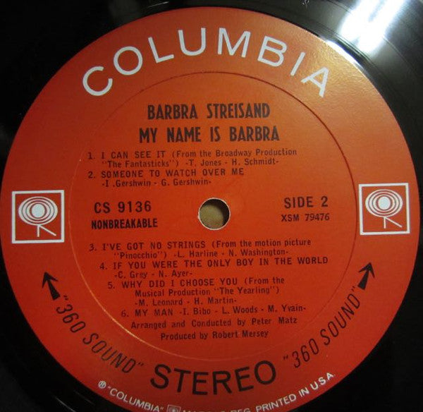 Barbra Streisand - My Name Is Barbra - LP