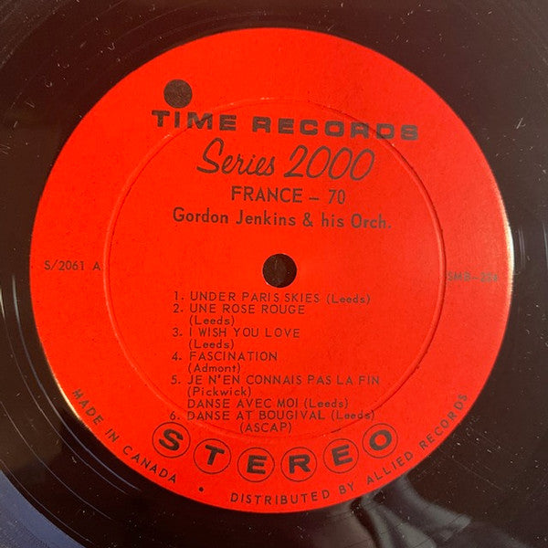 Gordon Jenkins And His Orchestra - France - 70 - LP