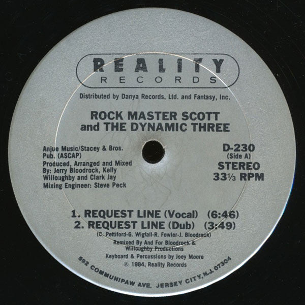 Rock Master Scott And The Dynamic Three - Request Line / The Roof Is On Fire - LP