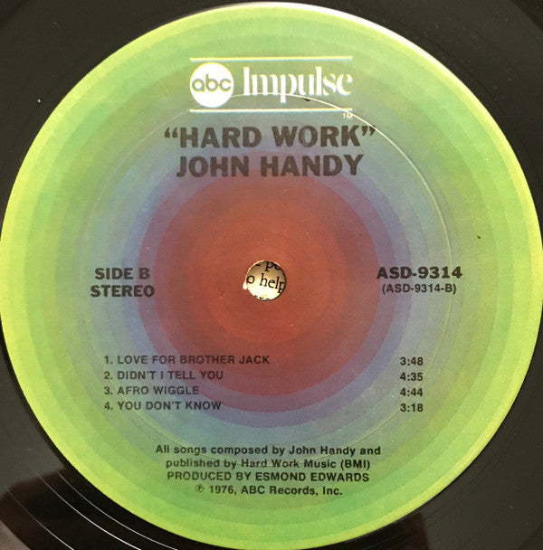 John Handy - Hard Work - LP