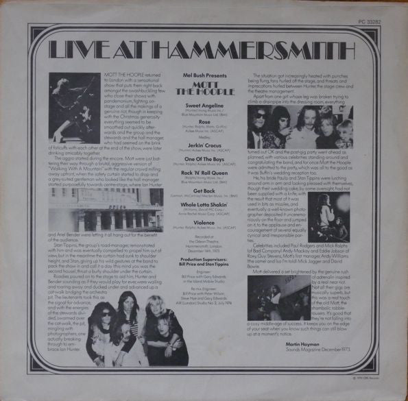 Mott The Hoople - Mott The Hoople Live - LP