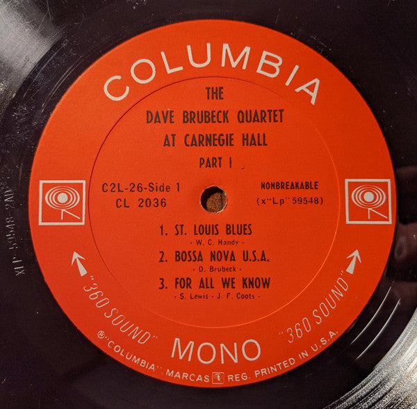 The Dave Brubeck Quartet - At Carnegie Hall - LP